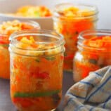 atcharang papaya in mason jars.